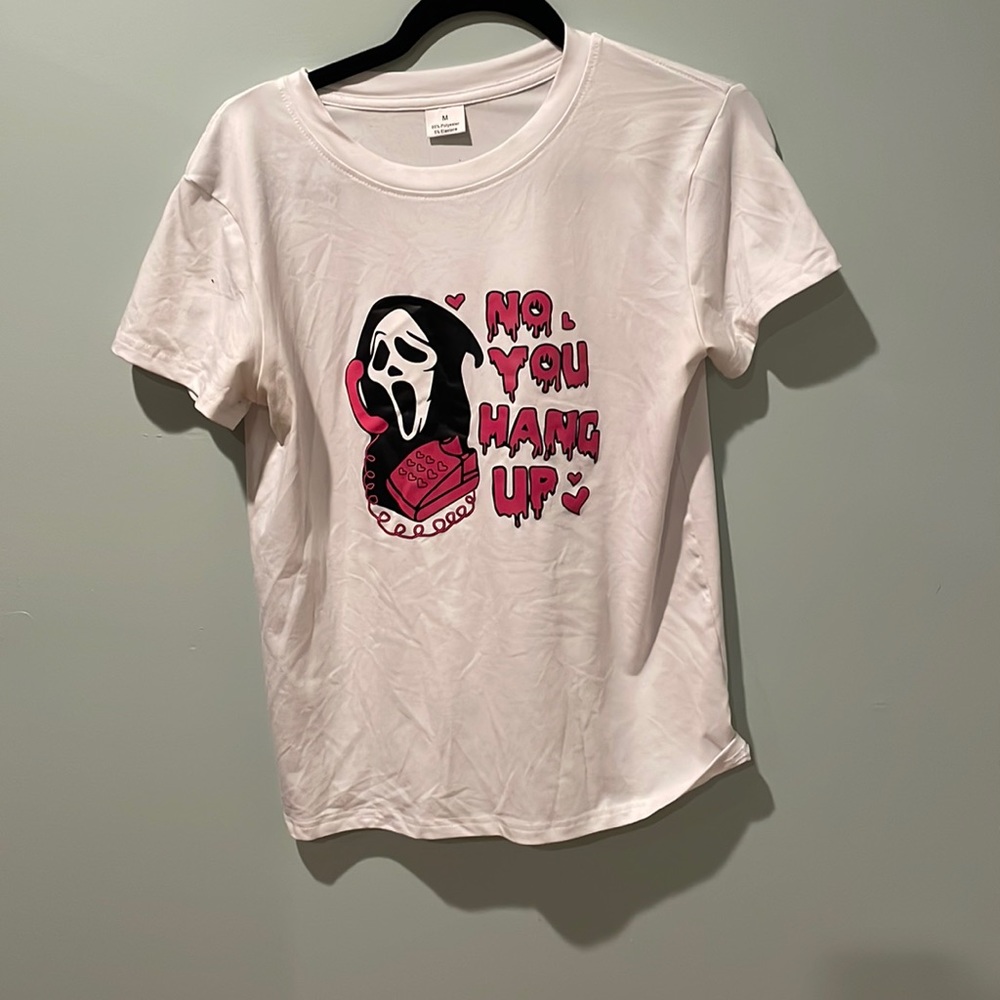 white scream face love t-shirt